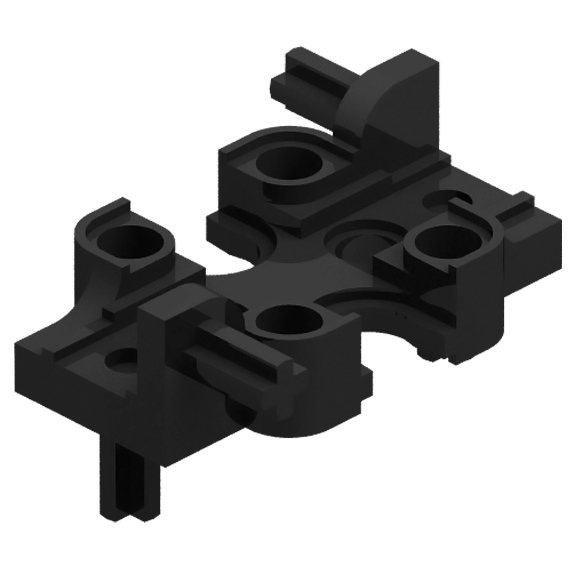Black Technic Rectangular Gearbox Half