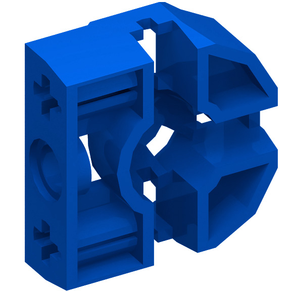 Blue Technic Pin Connector Block 3 x 3 x 1