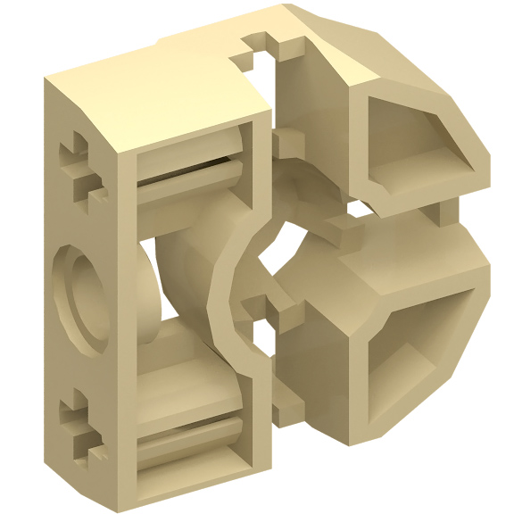 Tan Technic Pin Connector Block 3 x 3 x 1