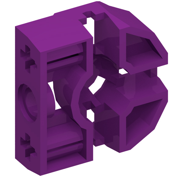 Purple Technic Pin Connector Block 3 x 3 x 1