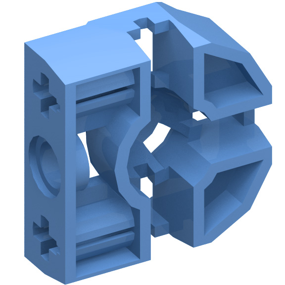 Medium Blue Technic Pin Connector Block 3 x 3 x 1