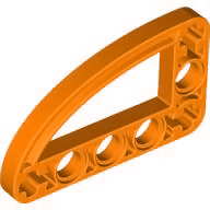 Orange Technic Beam 3 x 5 L-Shape with Quarter Ellipse Thin