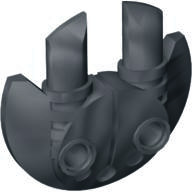 Black Bionicle Weapon 5 x 5 Shield with Dual Round Prongs