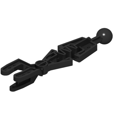 Black Technic Throwbot Arm Forked with Flexible Center and Ball Joint