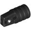 Black Hinge Cylinder 1 x 2 Locking with 1 Finger and Axle Hole On Ends