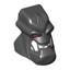 Black Minifig Head Modified Bionicle Piraka Reidak with Eyes and Teeth Print
