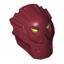 Dark Red Minifig Head Modified Bionicle Inika Toa Jaller
