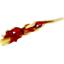 Trans-Red Hero Factory Weapon Accessory - Flame/Lightning Bolt with Axle Hole with Marbled Trans-Yellow Pattern