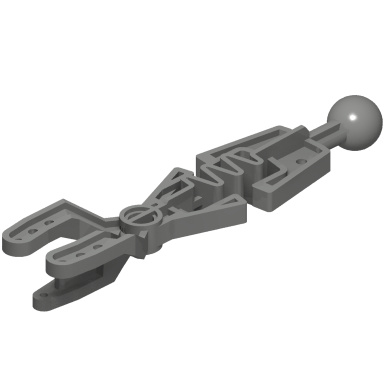 Dark Gray Technic Throwbot Arm Forked with Flexible Center and Ball Joint