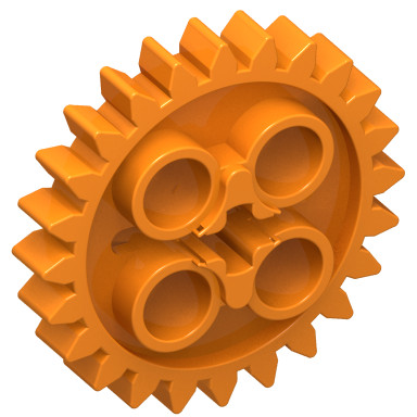 Orange Technic Gear 24 Tooth [New Style with Single Axle Hole][Type 1]