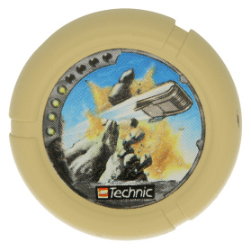 Tan Throwbot Disk, Granite / Rock, 4 pips, flying box hitting rock Pattern