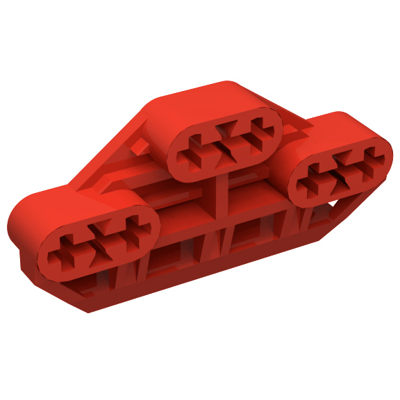 Red Technic Axle Connector Block 3 x 6 with 6 Axleholes