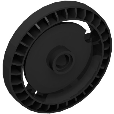 Black Technic Disc 5 x 5 Notched, Without Pin