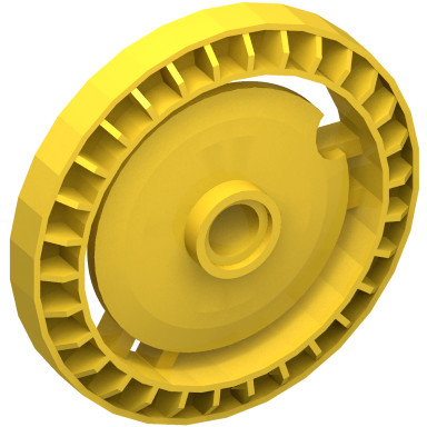 Yellow Technic Disc 5 x 5 Notched, Without Pin
