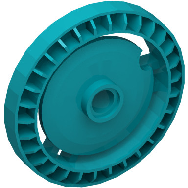 Dark Turquoise Technic Disc 5 x 5 Notched, Without Pin