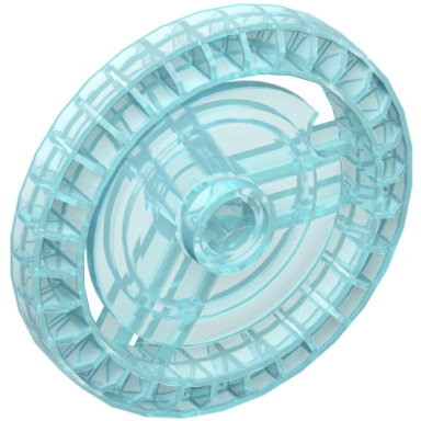 Trans-Light Blue Technic Disc 5 x 5 Notched, Without Pin