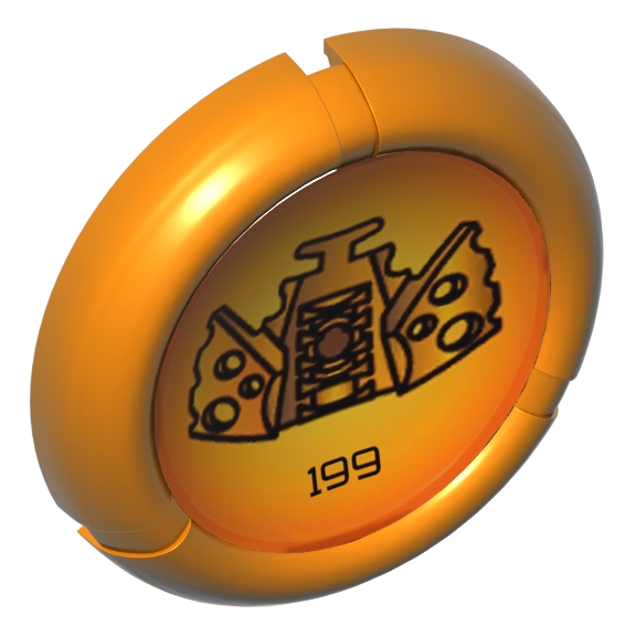 Orange Bionicle Disk 199 Disk of Time Print