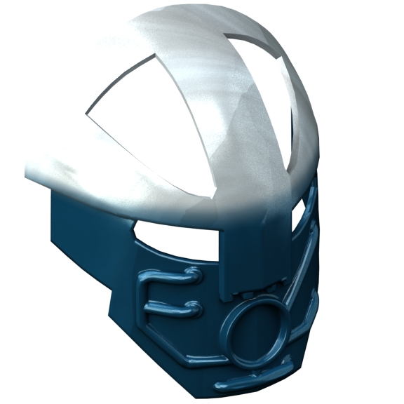 Dark Blue Bionicle Mask Komau with Pearl Light Gray Top (Vhisola)