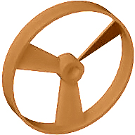 Flat Dark Gold Bionicle Rhotuka Spinner - Solid Color With Code on Side