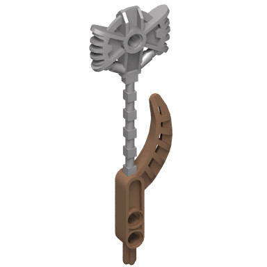 Dark Flesh Bionicle Weapon Hordika Claw Club with Flat Silver Flexible End