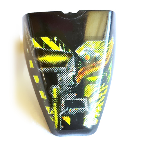 Black Technic Throwbot Visor with Blaster Mecha / Animal Print [8523]