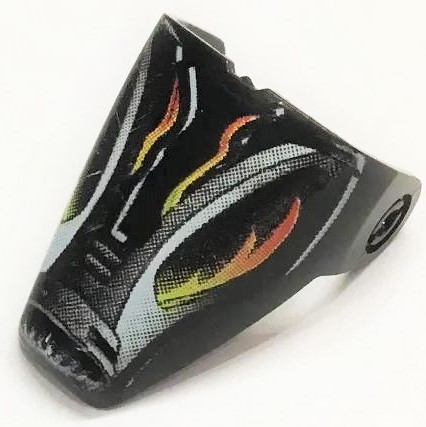 Black Technic Throwbot Visor with Flare Print [8521]
