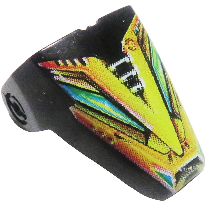 Black Technic Throwbot Visor with Millennia Gold V Print [8520]