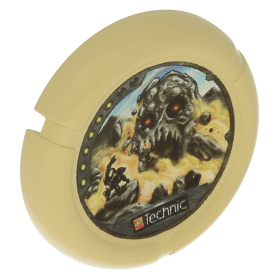 Tan Throwbot Disk, Granite / Rock, 6 pips, facing rock creature Pattern
