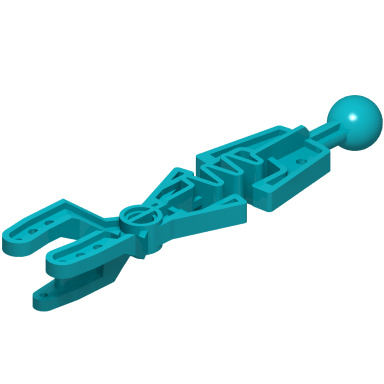Dark Turquoise Technic Throwbot Arm Forked with Flexible Center and Ball Joint