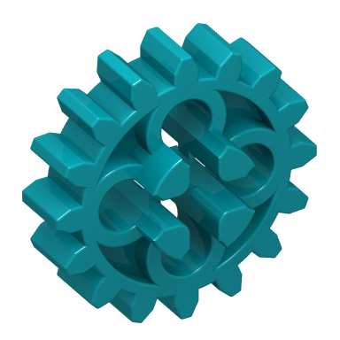Dark Turquoise Technic Gear 16 Tooth with Round Holes [Old Style]