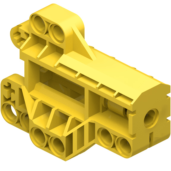 Yellow Technic Pin Connector Block 7 x 3