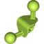 Lime Bionicle Ball Joint 4 x 4 x 2 90 Degree with 2 Ball Joints and Axle hole