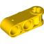 Yellow Technic Axle and Pin Connector Perpendicular 3L with 2 Pin Holes