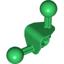 Green Bionicle Ball Joint 4 x 4 x 2 90 Degree with 2 Ball Joints and Axle hole