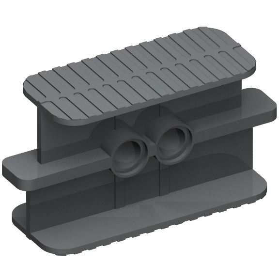 Dark Bluish Gray Rubber Band / Belt Holder 2 x 6 x 2 1/3