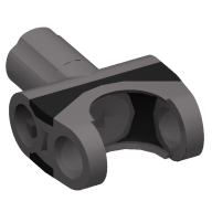 Dark Bluish Gray Technic Axle Connector 2 x 3 with Ball Socket and Axle Socket with Black Rubber Insert