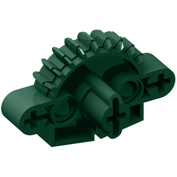 Dark Green Bionicle Matoran Torso Gear 9 Tooth with 3 Axle Holes and 2 Pin Holes