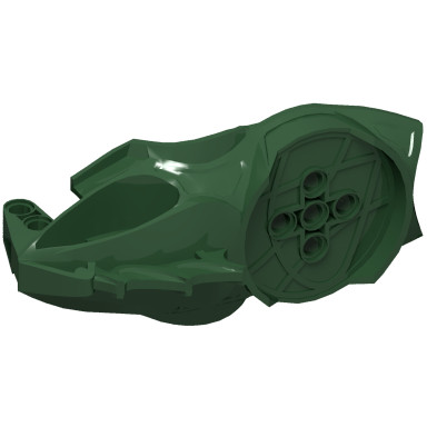 Dark Green Bionicle Visorak Head with 7 Pin Holes and Axle Hole (Keelerak)