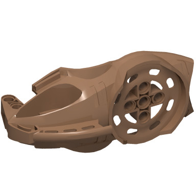 Dark Flesh Bionicle Visorak Head with 7 Pin Holes and Axle Hole (Roporak)