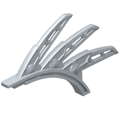 Flat Silver Bionicle Rahkshi Back Blade 3 Blades with Trapezoidal Holes (Turahk)