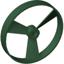 Dark Green Technic Bionicle Rhotuka Spinner [Solid Color Without Code on Side]