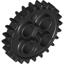 Black Technic Gear 24 Tooth [New Style with Single Axle Hole][Type 1]