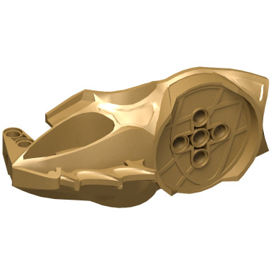 Flat Dark Gold Bionicle Visorak Head with 7 Pin Holes and Axle Hole (Keelerak)