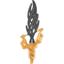 Black Bionicle Weapon Hordika Blazer Claw with Bright Light Orange Flexible Flame End [Black]
