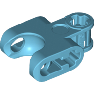 Medium Azure Technic Axle Connector 2 x 3 with Ball Socket Open Lower Axle Holes