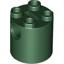 Dark Green Brick Round 2 x 2 x 2 Robot Body - with Bottom Axle Holder x Shape + Orientation