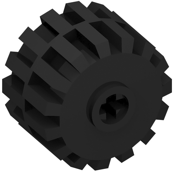 Black Wheel Full Rubber Flat with Axle hole