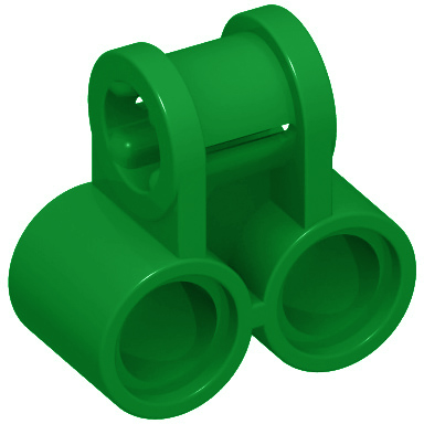 Green Technic Axle and Pin Connector Perpendicular Double
