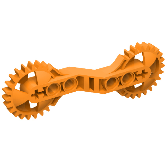 Orange Technic Arm 1 x 7 x 3 with Gear Ends