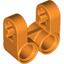 Orange Technic Axle and Pin Connector Perpendicular Double Split